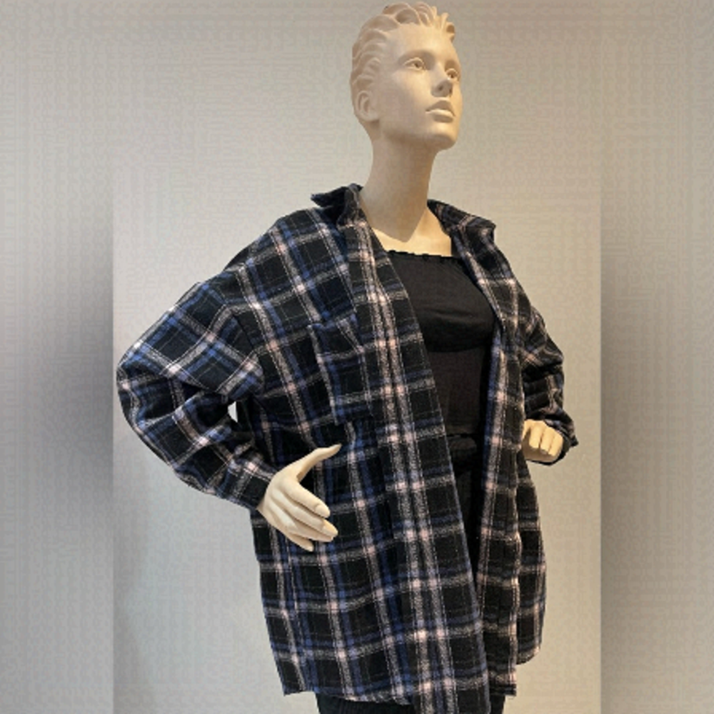 BOOHOO | Oversized Plaid Shacket Size 4